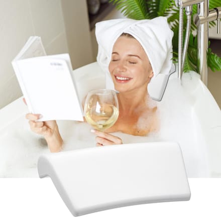Zacht Badkussen Waterdicht Badkussen Hoofdsteun Antislip SPA Badkamerbenodigdheden Wit wit