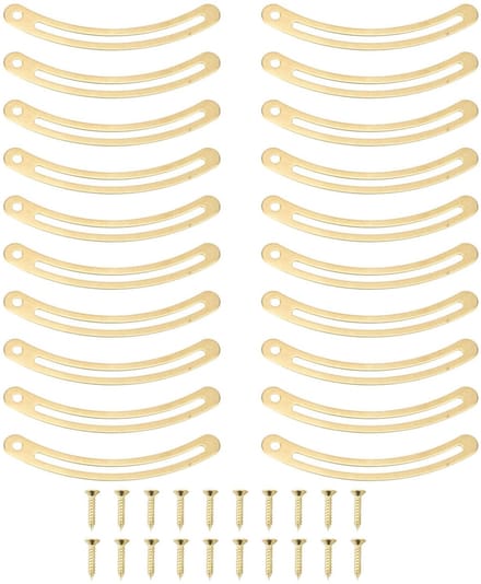 20 Set Box Deck Support Hinge,Metal Retro Recurved Lid Stay Hinges with Screw Curved Support Bar Hardware for Cabinets - ShopVlot