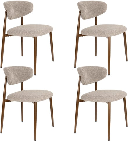 Housecraft Living Noor Eetkamerstoelen Bruin - Set van 4