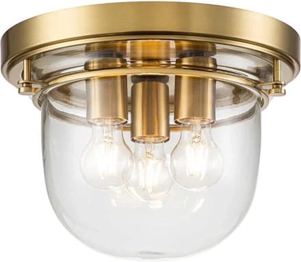 Quoizel LED Plafond Badkamerlamp Whistling | 3X E27 Max 40W | IP44 | Dimbaar | Brushed Brass