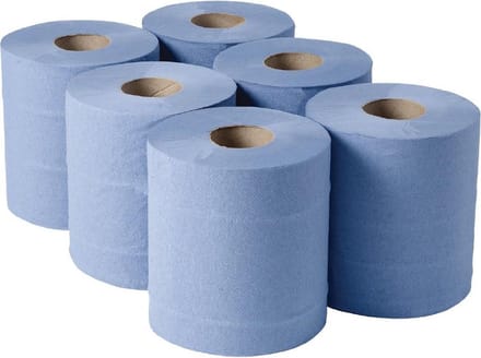 Jantex centrefeed handdoekrollen blauw 6 rollen