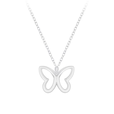 Joy|S - Zilveren vlinder hanger met ketting 36 cm + 5 cm