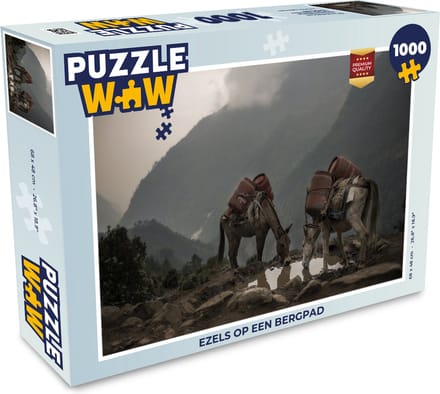 Puzzel Ezels op een bergpad - Legpuzzel - Puzzel 1000 stukjes volwassenen