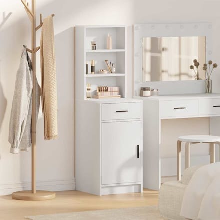 vidaXL - Highboard - Wit - 41 - x - 40 - x - 135 - cm - Bewerkt - hout