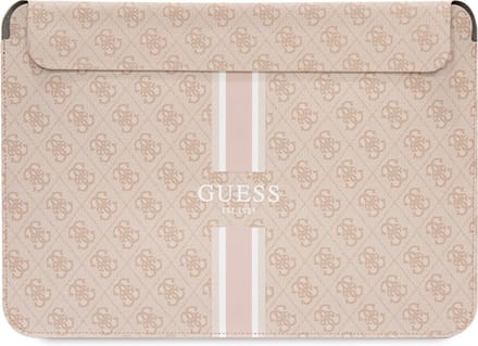 Guess 4G Printed Stripe Sleeve voor o.a. Apple MacBook (16") - Roze
