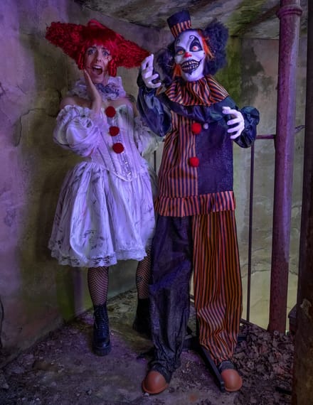 Vegaoo - Geanimeerde demonische clown - 170 cm