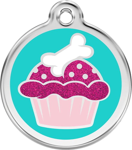 Red Dingo Hondenpenning 30 mm Cupcake glitter