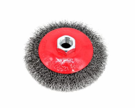 AWTOOLS - Kegelborstel - 125 mm - M14 - Gegolfd staaldraad - Professionele kwaliteit