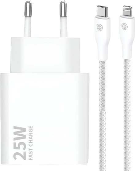 25w Oplader geschikt voor iPhone / iPad / Lightning - Snellader usb C - 1 Meter