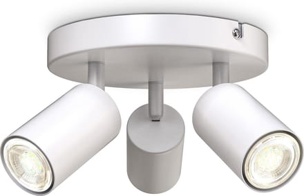 B.K.LICHT - Opbouwspots - plafondspot met 3 lichtpunten - witte plafondlamp - draaibar - kantelbaar - GU10 fitting