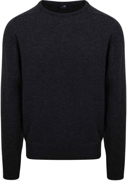 William Lockie Trui Lamswol Charcoal Antraciet - Maat L - Heren - Pullovers