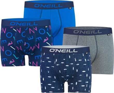 4-Pack - O'Neill - Heren Boxershorts - Maat S - Letters - Surf - Marine - Blue - Grey