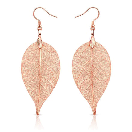 Dames oorhangers Blad oorbellen Leaf Rose