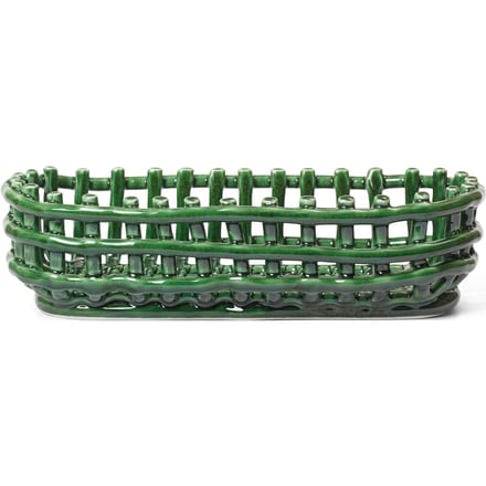 Ferm Living Ceramic Mand - emerald green - ovaal