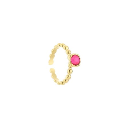 Bijoutheek ring round steen diverse kleuren JE12885 (One Size)