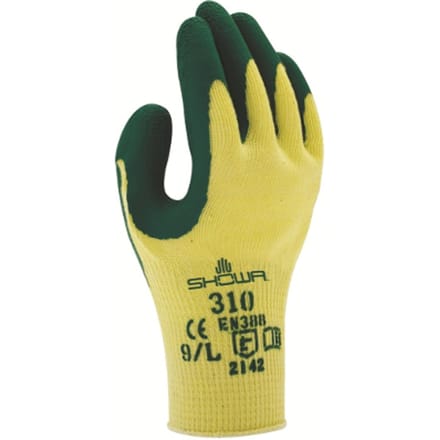 Handschoen Showa 310 grip latex XL groen/geel