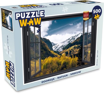 Puzzel Doorkijk - Natuur - Sneeuw - Legpuzzel - Puzzel 500 stukjes
