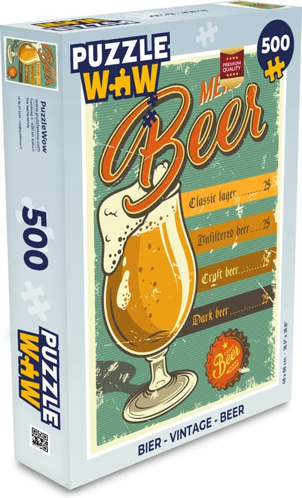 Puzzel Quotes - 'Menu beer' - Spreuken - Legpuzzel - Puzzel 500 stukjes