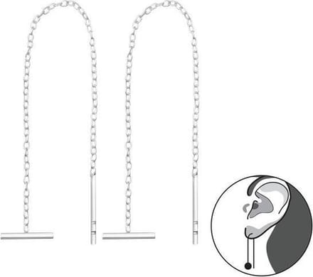 Montebello Oorbellen Blanel - 925 Zilver E-Coating - 8x80mm