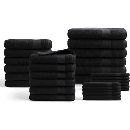 DoubleDry Handdoeken 30-delig set - Hotel kwaliteit 500 g/m2 - Zwart