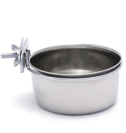 RVS bak 12 cm met schroef - Voerbakjes - Benodigdheden - Servies