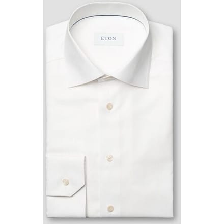Eton Overhemd Semi-Solid Color Organic Cotton Signature Oxford Wit / male