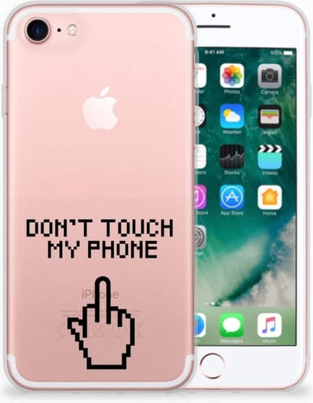iPhone SE 2022 | SE 2020 | 8 | 7 Silicone-hoesje Finger Don't Touch My Phone