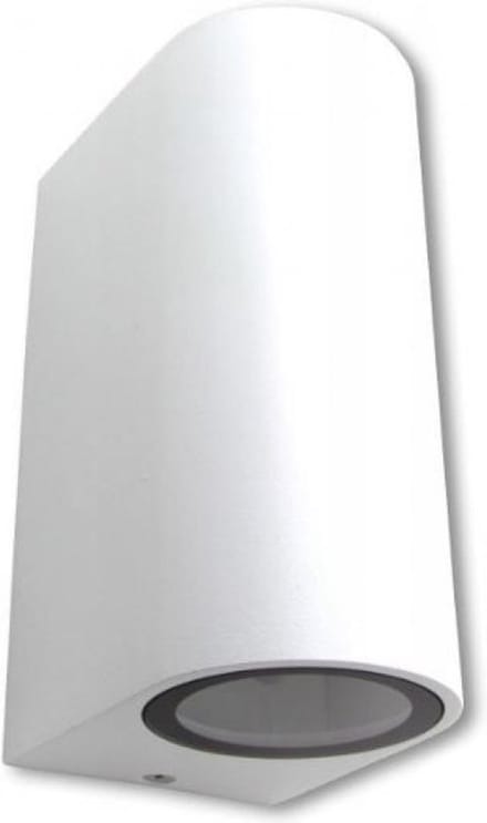LED Tuinverlichting - Buitenlamp - Up en Down - GU10 Fitting - Rond - Mat Wit - Aluminium