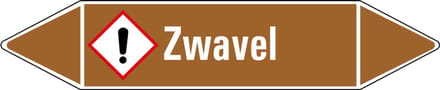 Zwavel leidingmarkering op vel 252 x 52 mm - 3 per vel