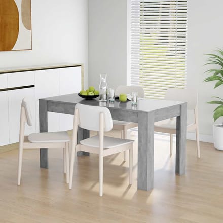 vidaXL - Eettafel - 140x74,5x76 - cm - spaanplaat - betongrijs