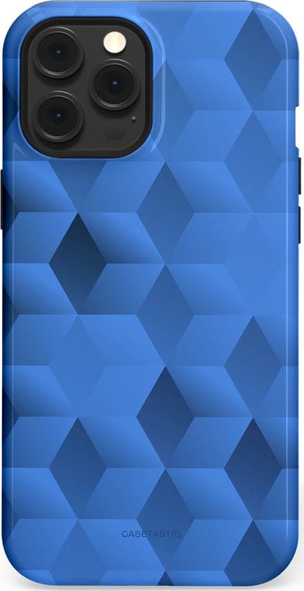 Casetastic hoesje geschikt voor Apple iPhone 12 Pro Max - MagSafe - Dubbellaagse bescherming - Hexaflow - Fashion Case - Lavendel Donkerblauw
