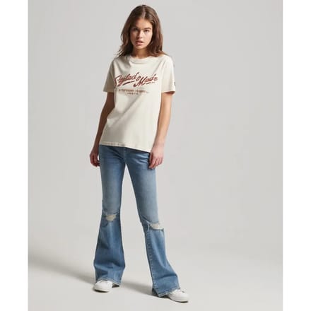 Superdry Vintage Script Style Ww T-shirt Met Korte Mouwen Wit XS Vrouw