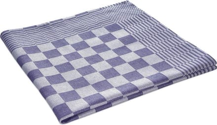 Theedoeken, 12 stuks, katoen, 70x70cm, blauwe en witte blok
