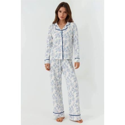 Bloemenprint Lange Mouw Loungewear Pyjama Set