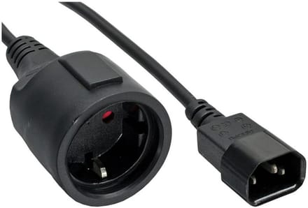 C14 - CEE 7/3 stroomkabel voor UPS/PDU - 3x 0,75mm / zwart - 2 meter