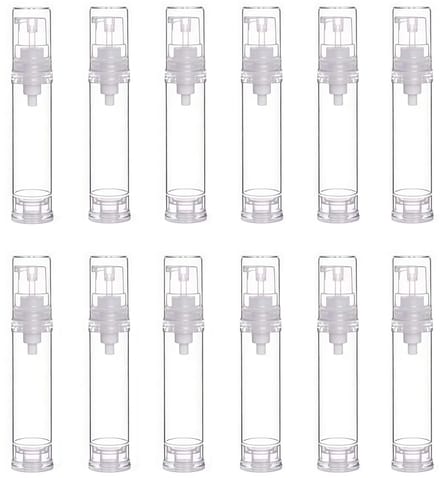 Dailygoods- Pompfles 10ml - 12 Stuks - Leeg/Navulbaar - Kunststof - Transparant - Ergonomisch Ontwerp - Reispompflessen