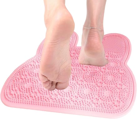 Voetenschrubber Douche - Douche Mat - Voetverzorging - Vochtwerend Ontwerp - 33 x 31 cm - Grijs