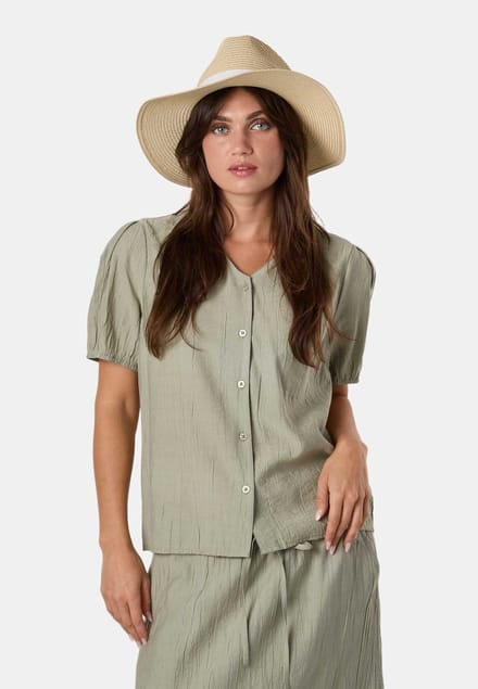 Seaside Savannah Crinkle Blouse – Damesblouse – Maat 44