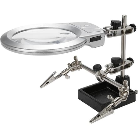 Loupe d'acier pour bijoux anciens 5X Loupe avec lumière LED et clip