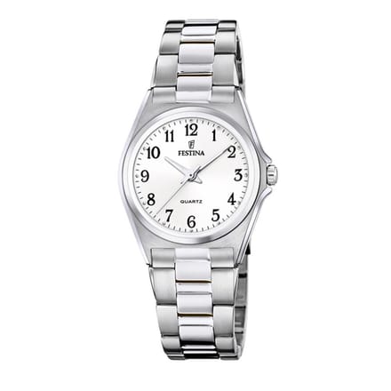Festina F20553/1 Classics Dames Horloge Witte Wijzerplaat Staal