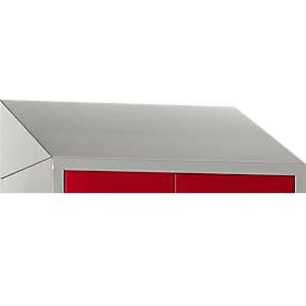 Schuin dak voor kledinglocker, B 830 mm, lichtzilver