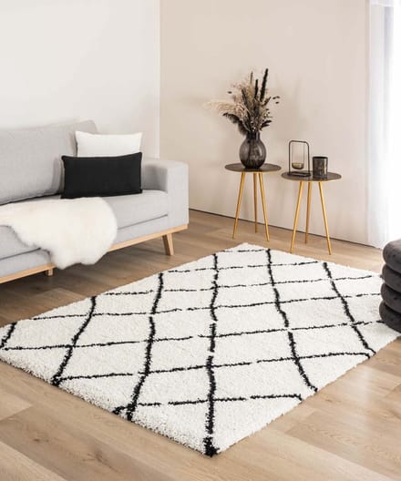 Berber vloerkleed - Artisan wit/zwart 300x400