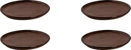 Palmer - Bama Copper - Bord - 4 stuks - ø 21 cm - Koperkleurig - Stoneware - Bordenset