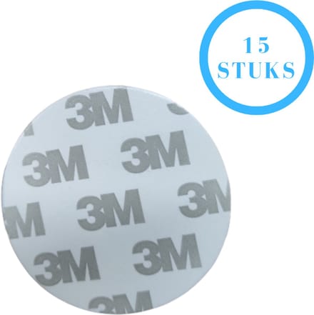 3M Plakstrips Rond - Dubbelzijdig Tape - Plakstrips Dubbelzijdig - 3M Tape - 5 CM - 15 Pack - Lichte Objecten