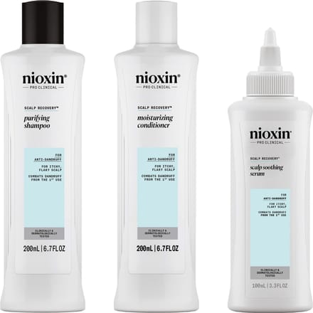 NIOXIN Scalp Recovery System for Anti-Dandruff & Itchy Scalp Relief - Includes Shampoo, Conditioner and Serum