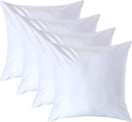 Homescapes Luxe Satijn Kussensloop 80x80 cm – Wit – Set van 4 – 100% Egyptisch Katoen Satijn – Draaddichtheid 1000