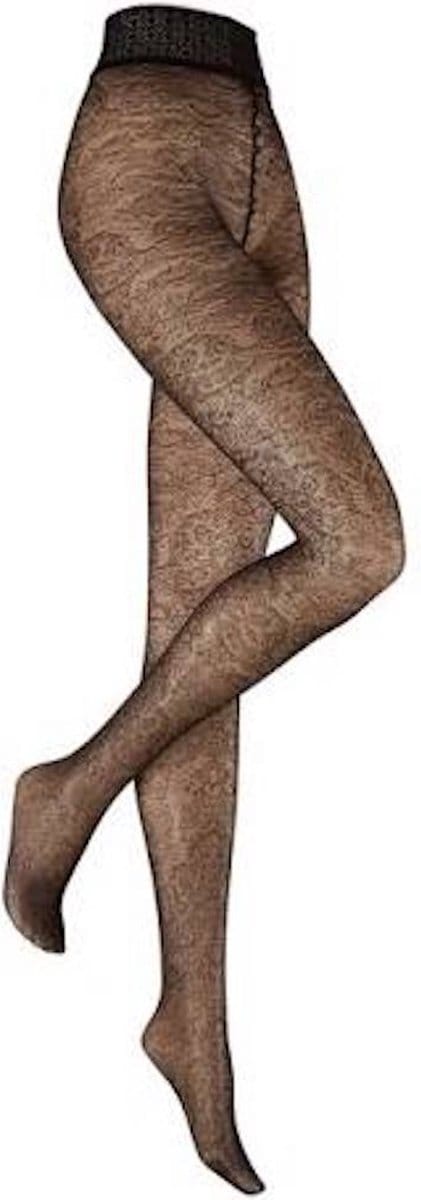 Kunert zwarte 30 den panty met bloemmotief maat 42/44
