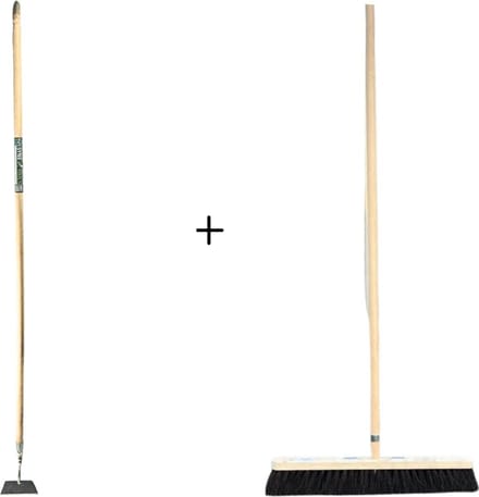Synx Tools rechte schoffel 16cm + Colombo bezem 30cm - Schoffel - 170cm staal met hilt
