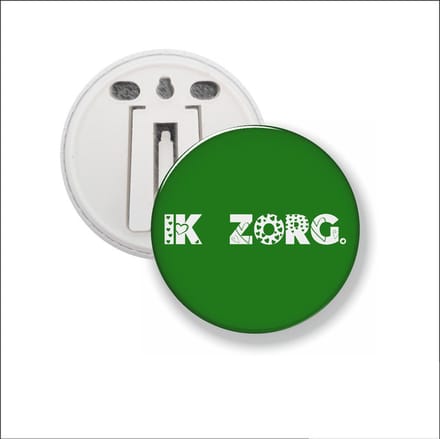 Button Met Clip 58 MM - Ik Zorg - Groen