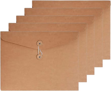 Kraft String Envelope Folder voor Documenten, Projecten en Bestanden - A4 Formaat, Bruin